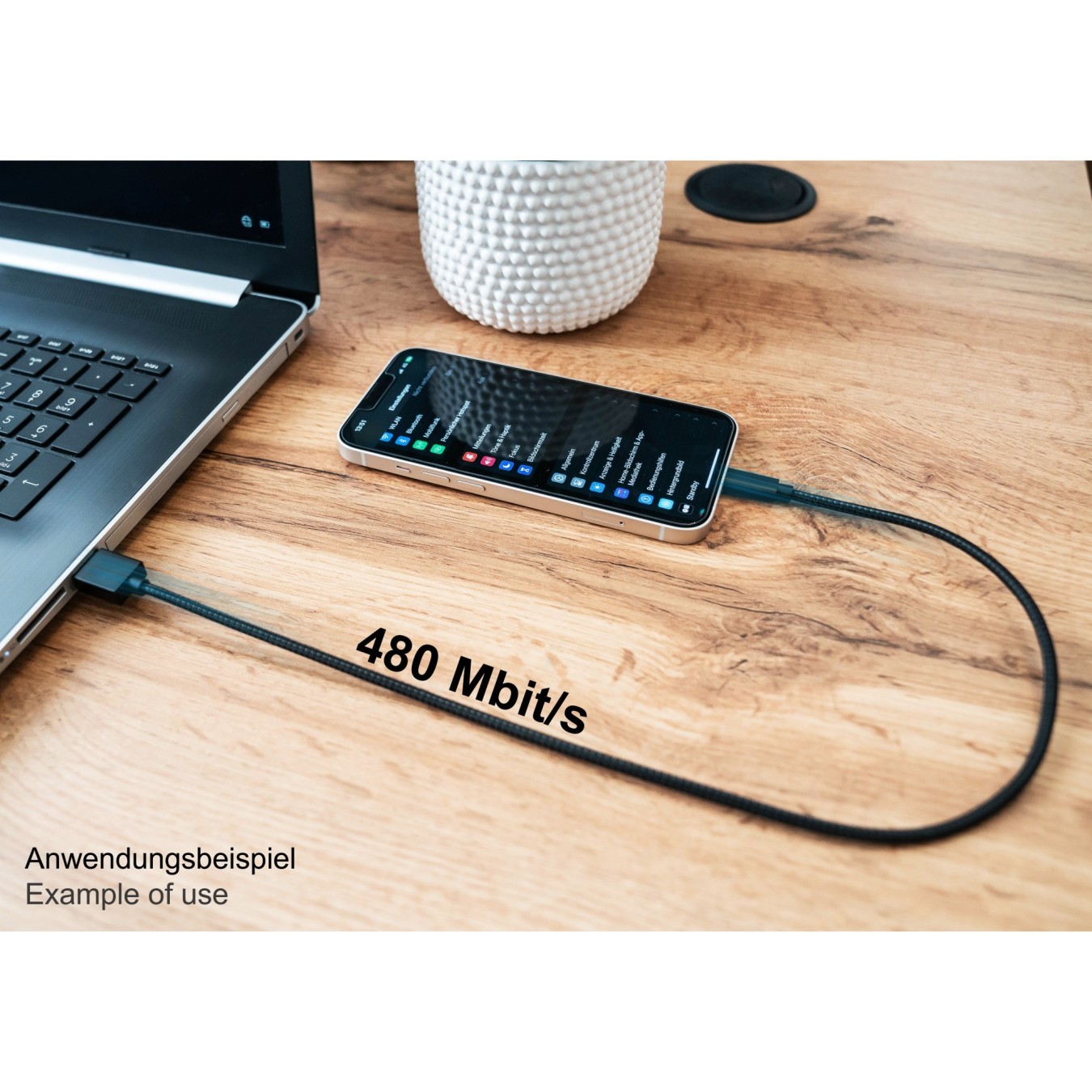 Buy GoodConnections USB-A 2.0 to Lightning (ST-ST) 0,5m Ladekabel Textilmantel 12W Schwarz in Cyprus, Nicosia, Limassol, Larnaka