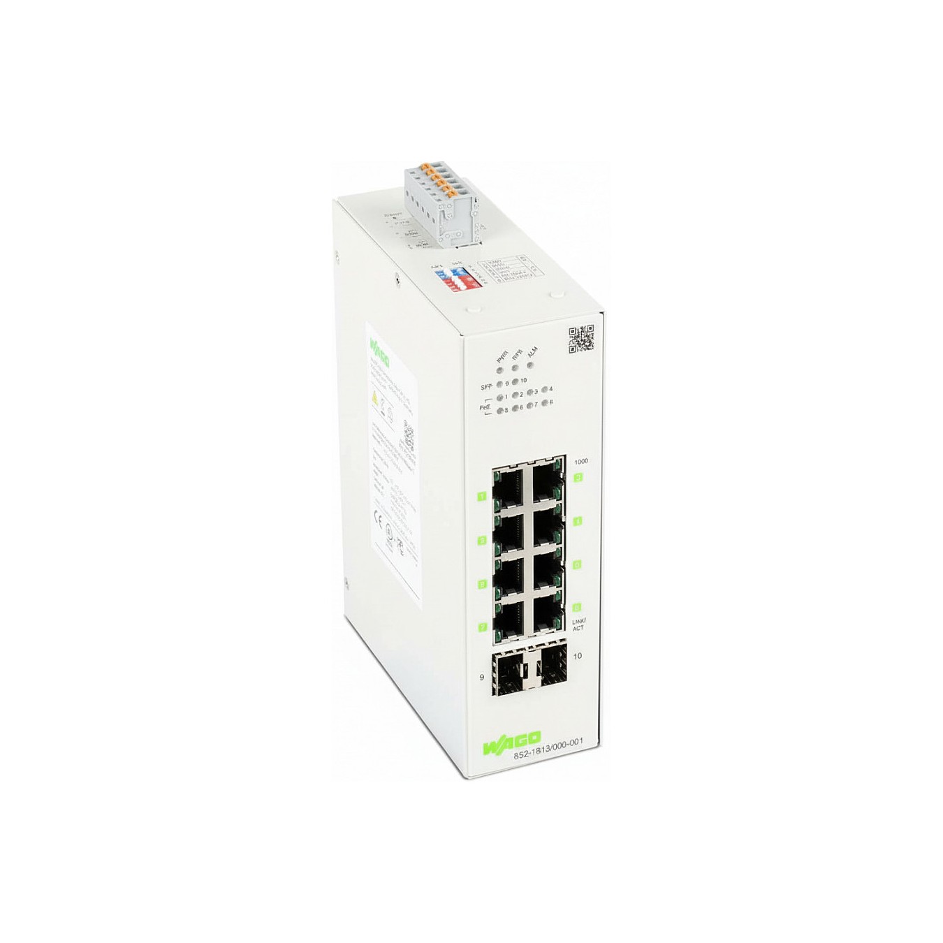 Buy WAGO 852-1813 000-001 Lean-Managed-Switch 8 Port 1000Base-T 2-Slot 1000Base-SX L in Cyprus, Nicosia, Limassol, Larnaka, Pafo