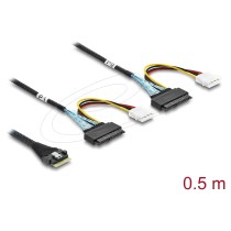 Buy Delock PCIe 4.0 Kabel Slim SAS SFF-8654 8i zu 2 x U.2 SFF-8639 Buchse + Stromanschluss 0,5 m in Cyprus, Nicosia, Limassol, L