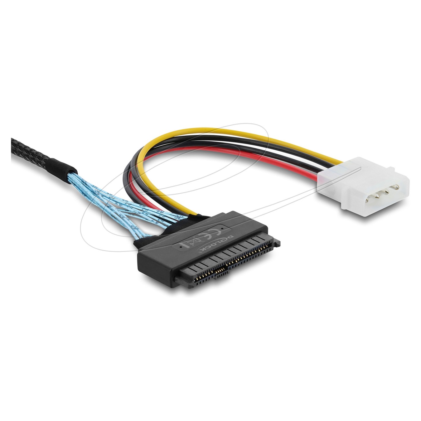Buy Delock PCIe 4.0 Kabel Slim SAS SFF-8654 8i zu 2 x U.2 SFF-8639 Buchse + Stromanschluss 0,5 m in Cyprus, Nicosia, Limassol, L