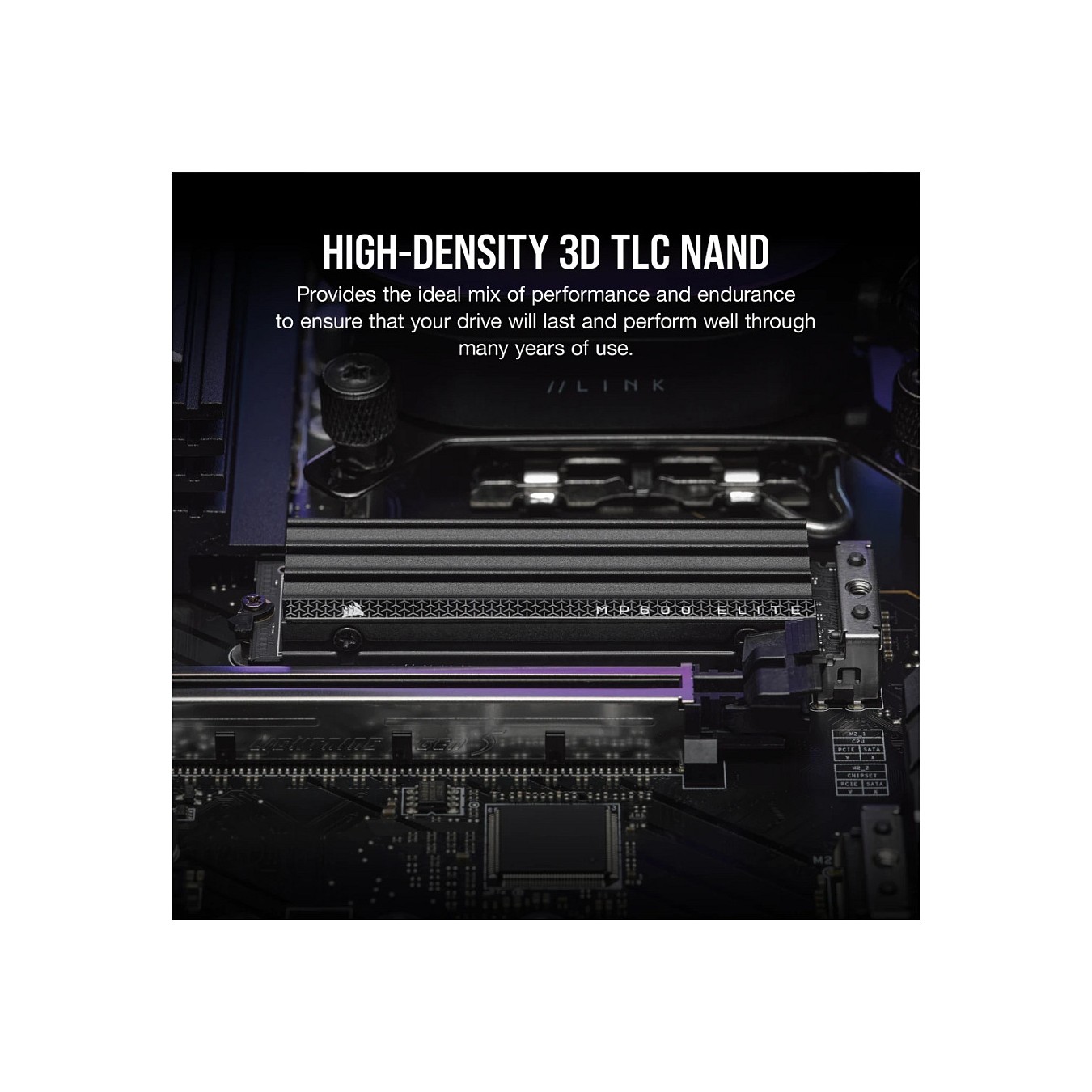 Buy M.2 1TB Corsair MP600 ELITE NVMe 3D TLC NAND M.2 2280 PCIe Gen4 m. Kühlkörper in Cyprus, Nicosia, Limassol, Larnaka, Pafos