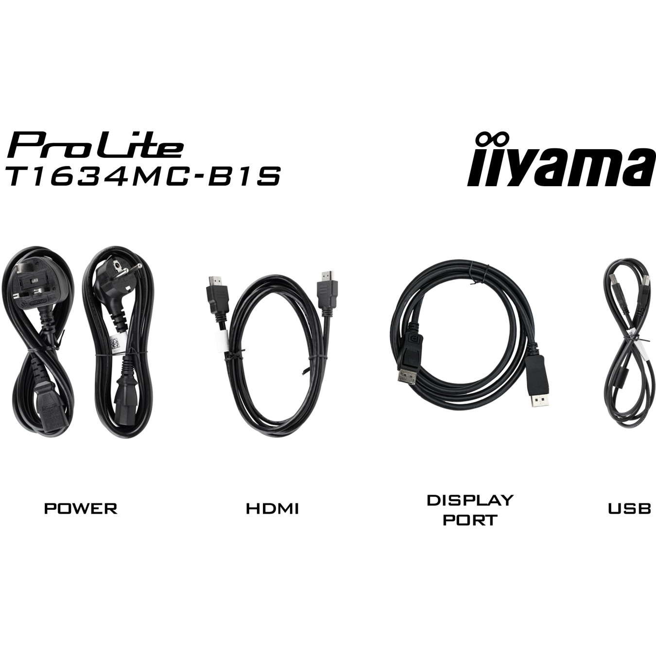 iiyama ProLite T1634MC-B1S - 15.6" Full HD 10‑Point PCAP Touch IPS Monitor, HDMI/DP/VGA, Black