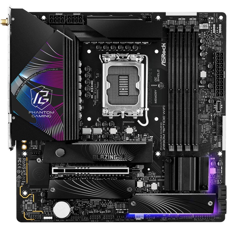 Buy ASRock Z890M Phantom Gaming Riptide WiFi - microATX, LGA1851, DDR5, Wi‑Fi ... in Cyprus, Nicosia, Limassol, Larnaka, Pafos