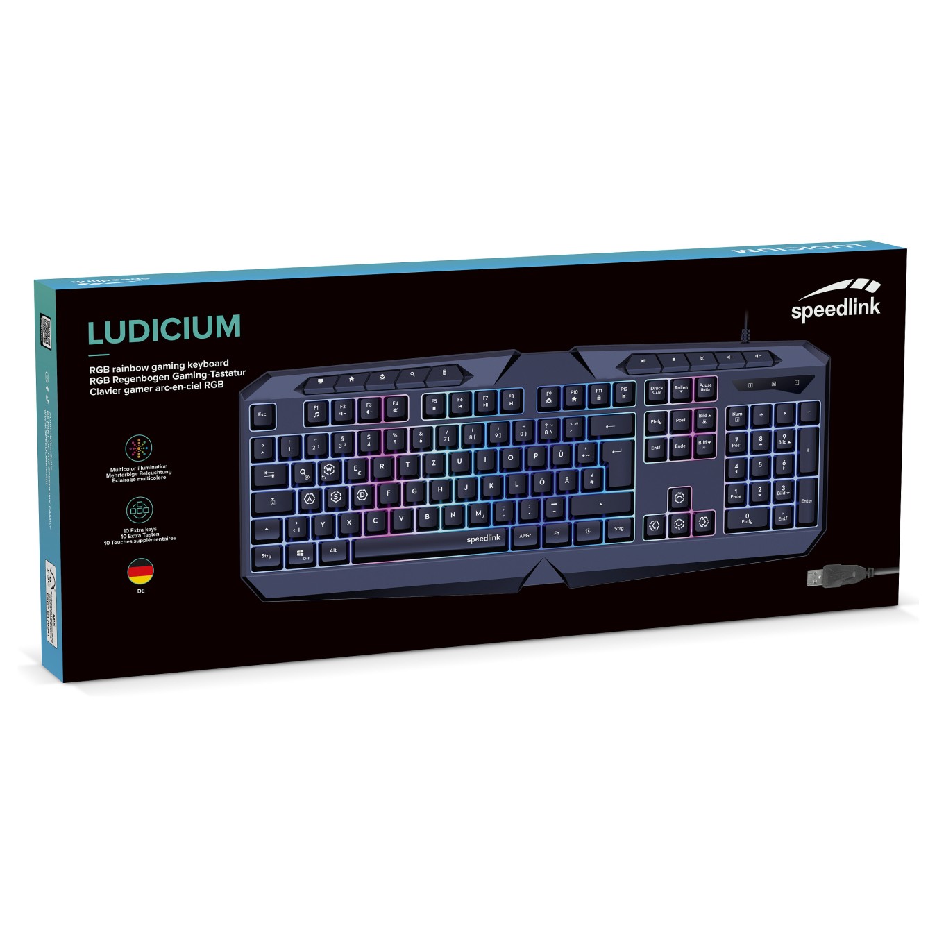 Buy Speedlink Gaming Tastatur LUDICIUM. RGB Rainbow. schwarz retail in Cyprus, Nicosia, Limassol, Larnaka, Pafos