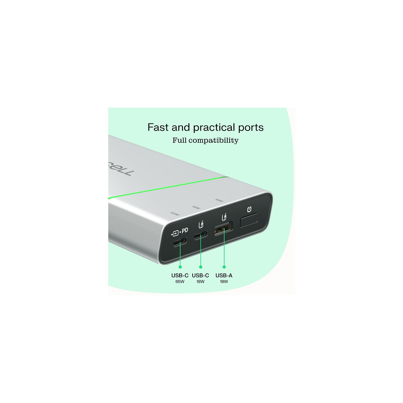 Buy Powerbank Green Cell PowerPlay Ultra 1xUSB-A 2xUSB-C Power Delivery 20800mAh 65W Black in Cyprus, Nicosia, Limassol, Larnaka