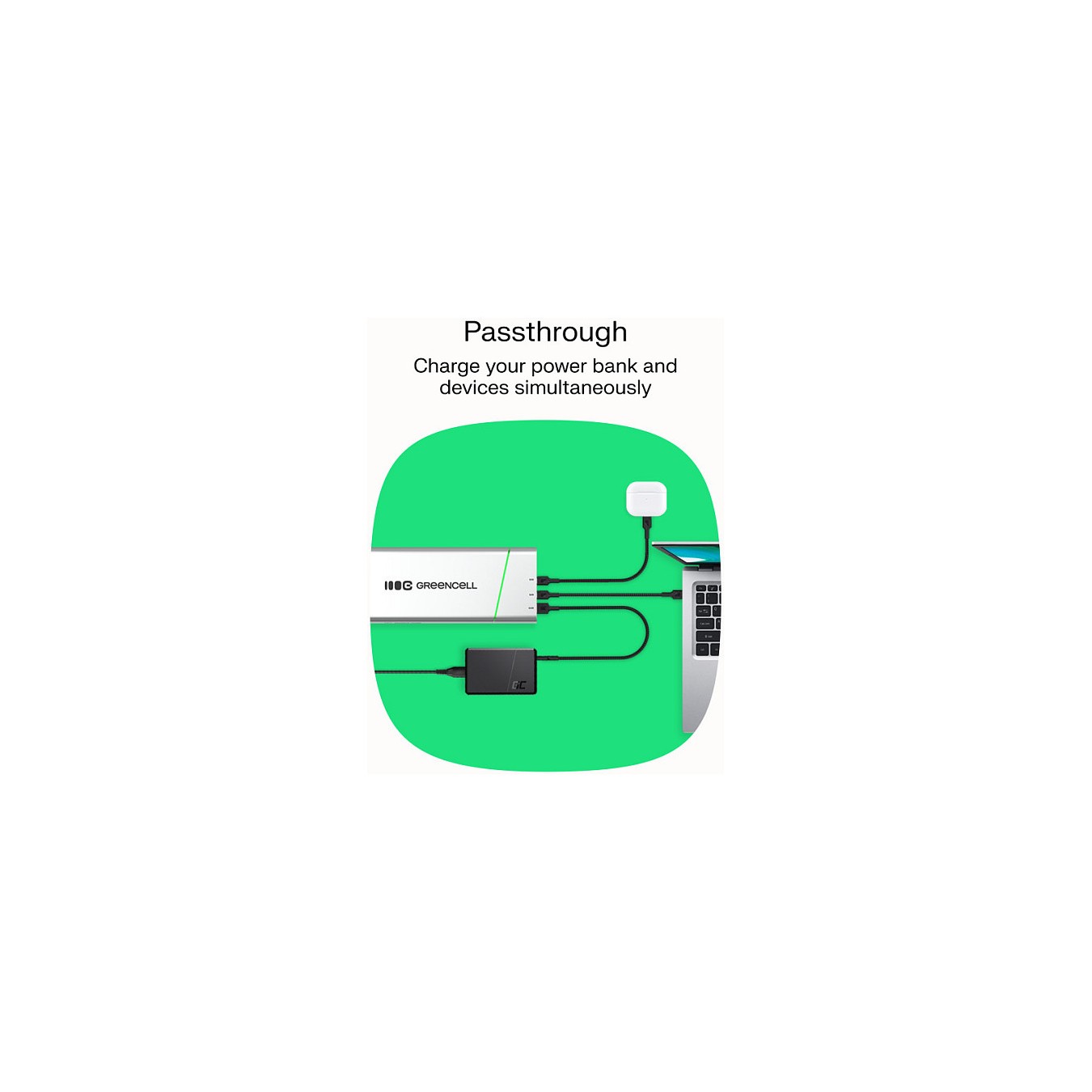Buy Powerbank Green Cell PowerPlay Ultra 1xUSB-A 2xUSB-C Power Delivery 20800mAh 65W Black in Cyprus, Nicosia, Limassol, Larnaka
