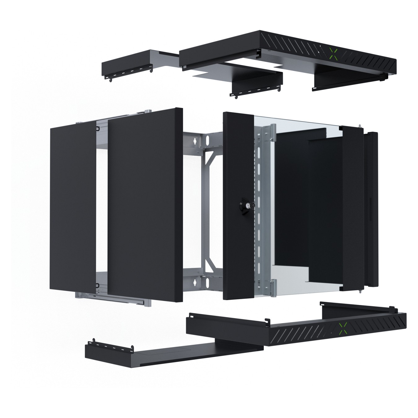 Buy 19' Wandgehäuse X-Rack mit Glastür 400-600mm 12HE schw. in Cyprus, Nicosia, Limassol, Larnaka, Pafos