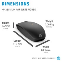 Buy HP 235 Slim - Maus - optisch - 3 Tasten - kabellos - 2.4 GHz - kabelloser Empfnger (USB) - Schwarz in Cyprus, Nicosia, Limas