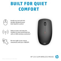 Buy HP 235 Slim - Maus - optisch - 3 Tasten - kabellos - 2.4 GHz - kabelloser Empfnger (USB) - Schwarz in Cyprus, Nicosia, Limas