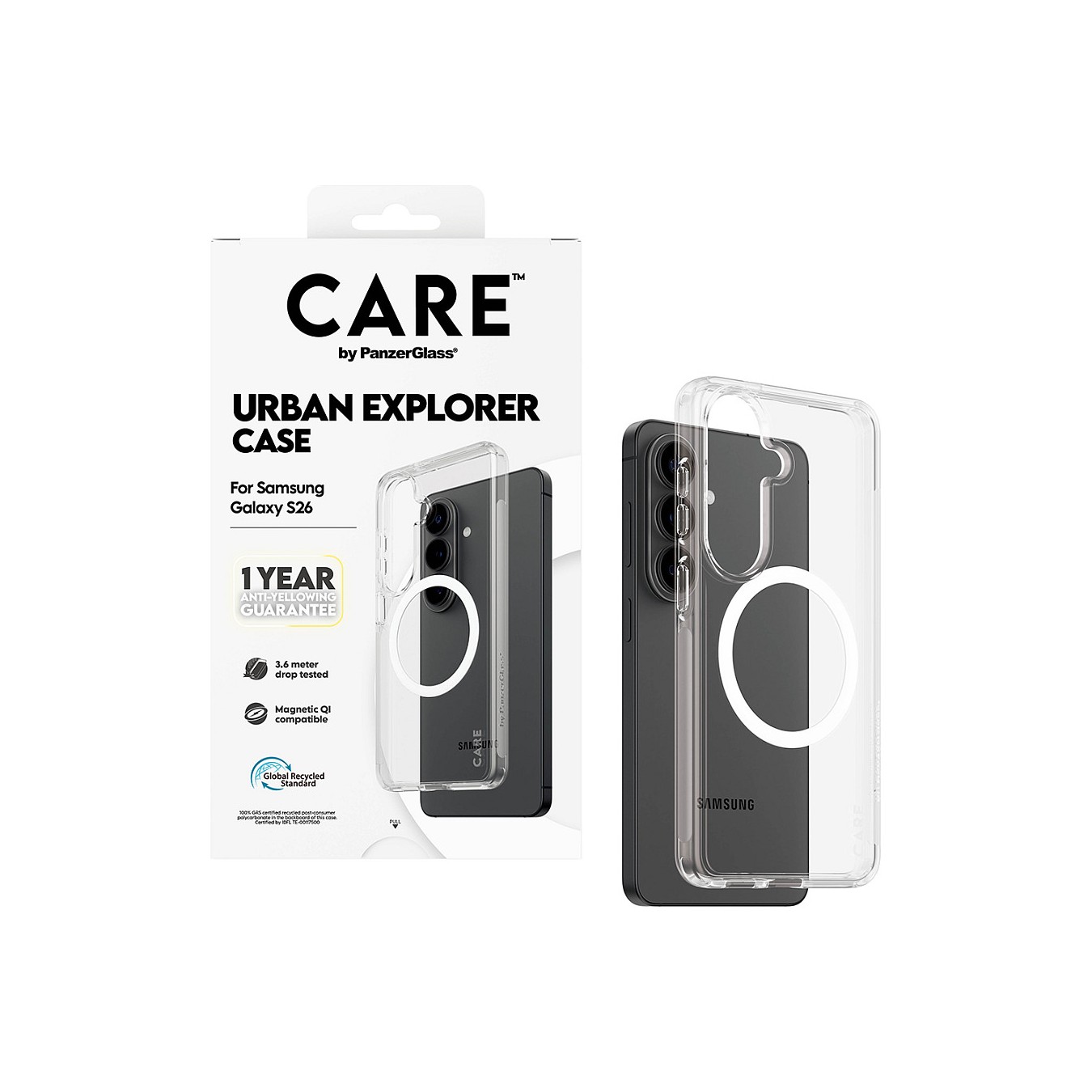 Buy CARE Urban Explorer Case Clear w White Qi Galaxy S26 in Cyprus, Nicosia, Limassol, Larnaka, Pafos
