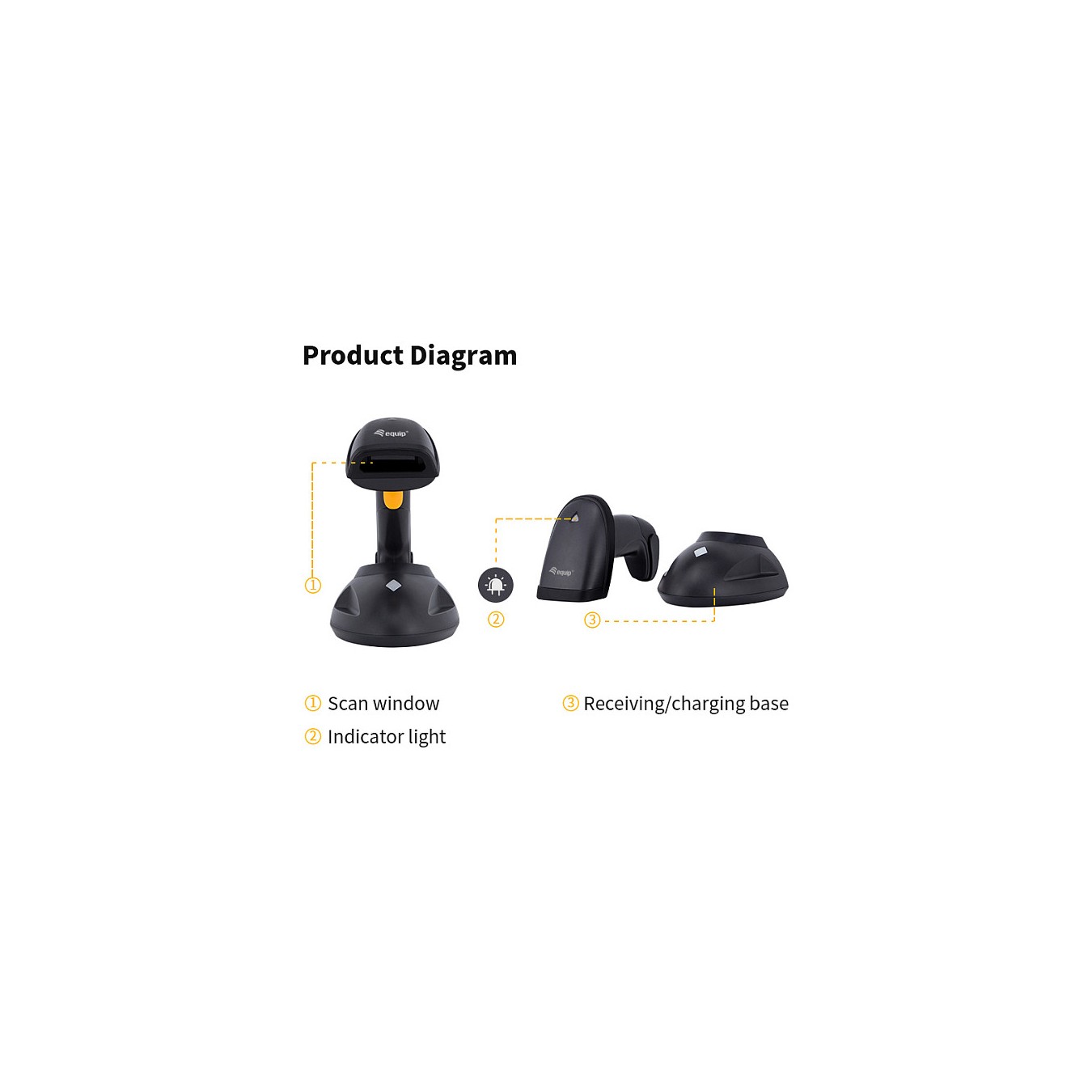 Buy Equip Barcode Handscanner 2D Laser Wireless USB schwarz in Cyprus, Nicosia, Limassol, Larnaka, Pafos