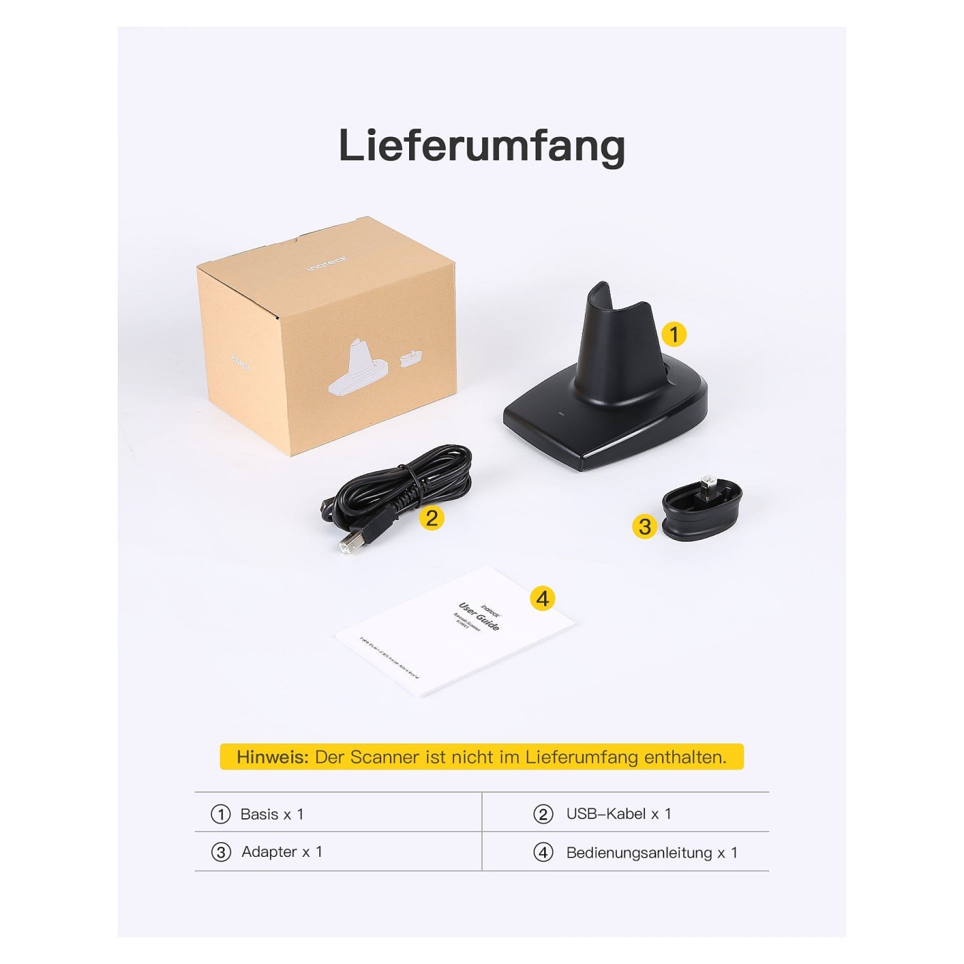 Buy inateck Barcodescanner BS04001 black [BS04001_black] in Cyprus, Nicosia, Limassol, Larnaka, Pafos