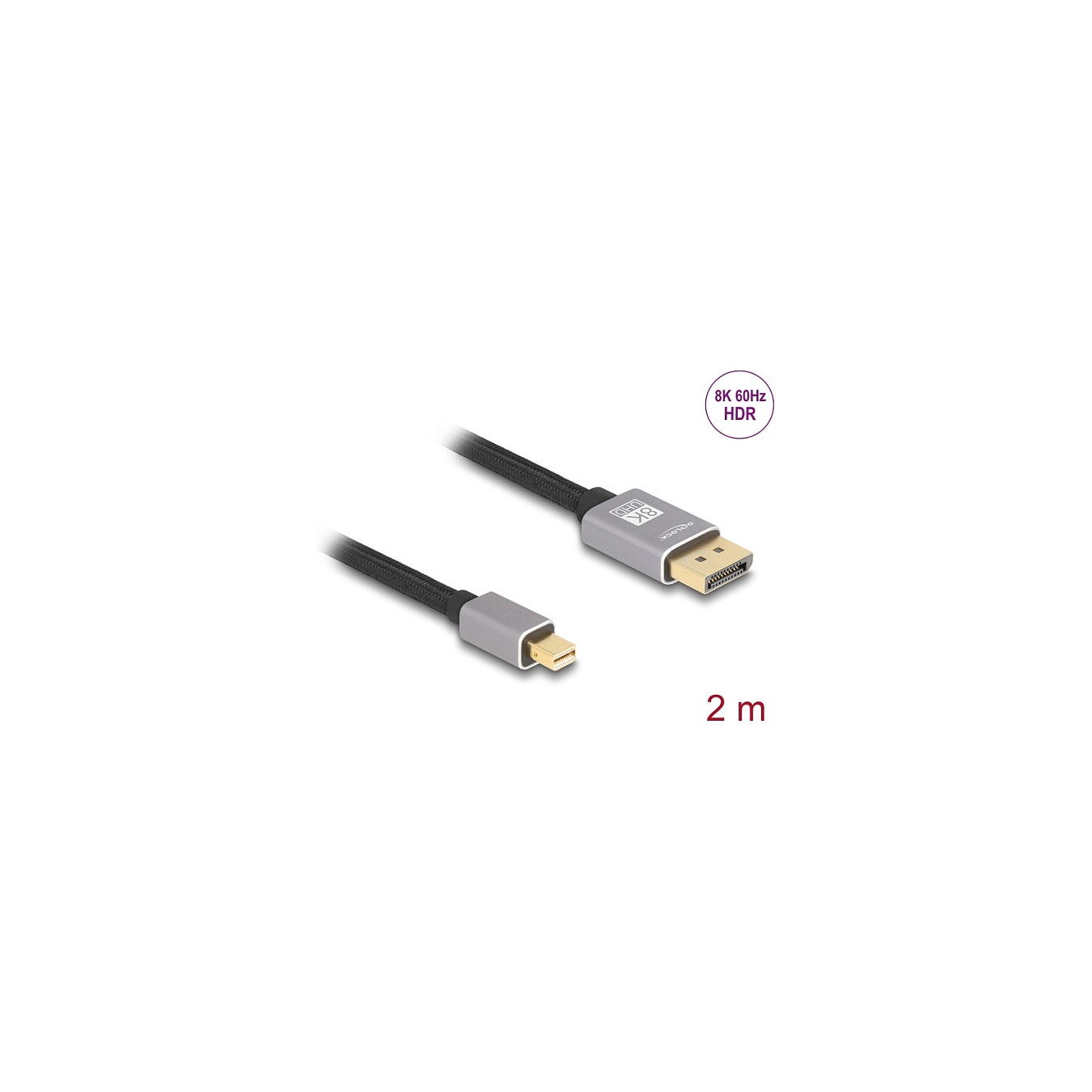 Buy Delock Mini DisplayPort zu DisplayPort Kabel 8K 60 Hz 2 m grau Metall ohne Einrastfunktion in Cyprus, Nicosia, Limassol, Lar