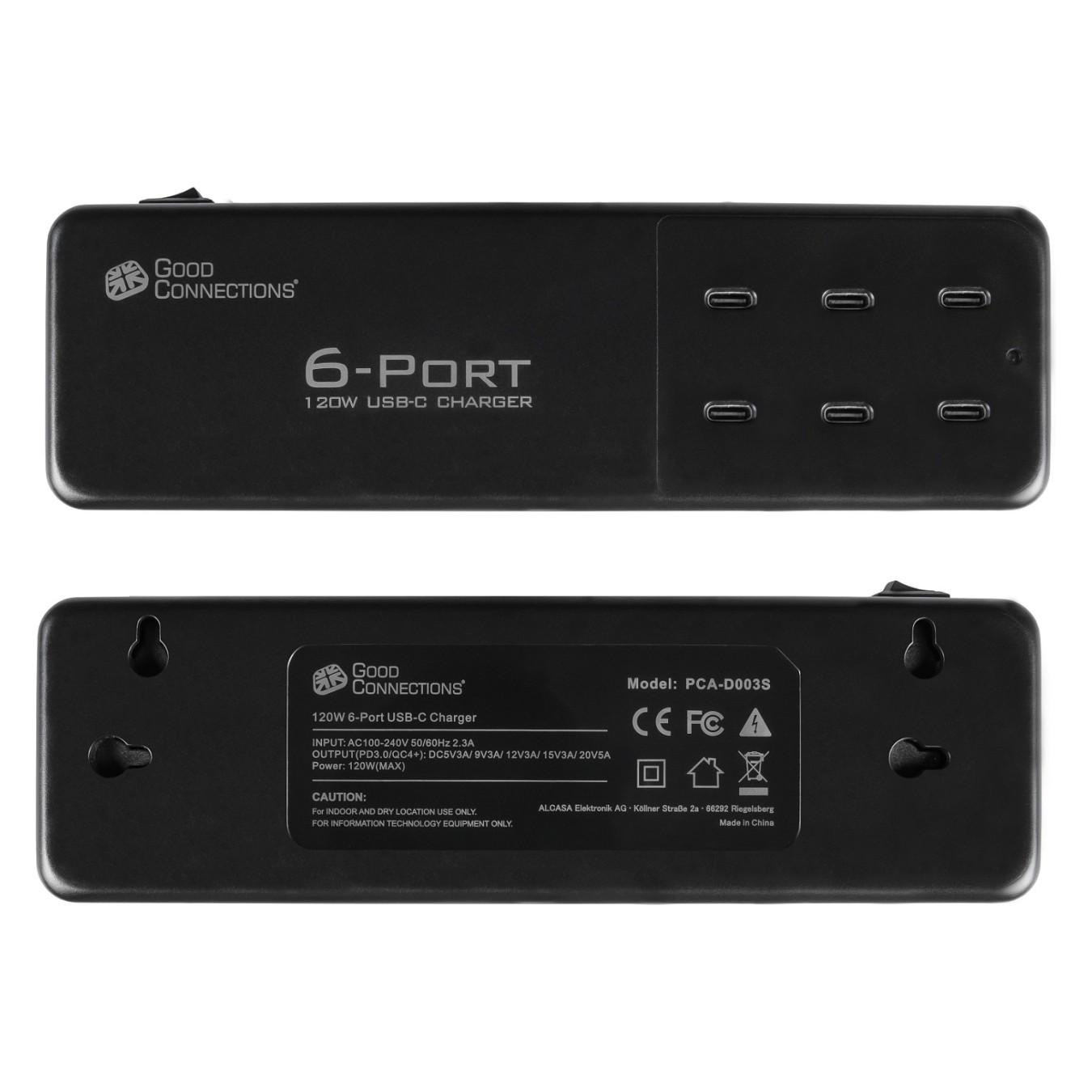 Buy GoodConnections USB Desktop Schnellladestation 120W 6-Port USB-C QC4.0 Schwarz in Cyprus, Nicosia, Limassol, Larnaka, Pafos