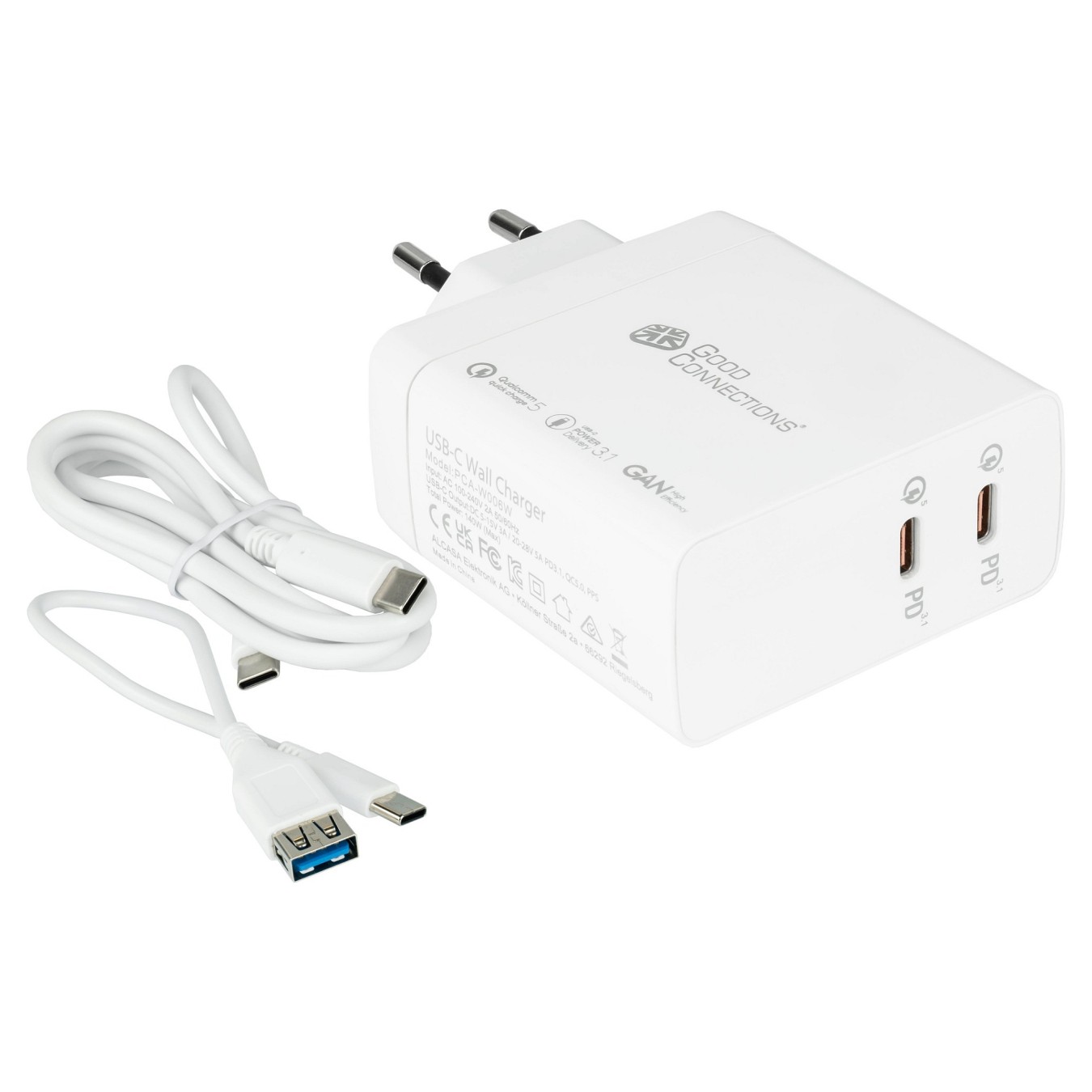 Buy Good Connections USB-Schnellladegerät 140W mit GaN, 2-Port in Cyprus, Nicosia, Limassol, Larnaka, Pafos