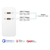 Buy Good Connections USB-Schnellladegerät 140W mit GaN, 2-Port in Cyprus, Nicosia, Limassol, Larnaka, Pafos