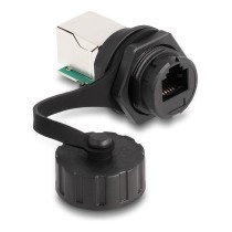 Buy Delock Kabelverbinder RJ12 Buchse zu RJ12 Buchse zum Einbau mit Verschlusskappe IP68 staub- und wasserdicht schwarz in Cypru