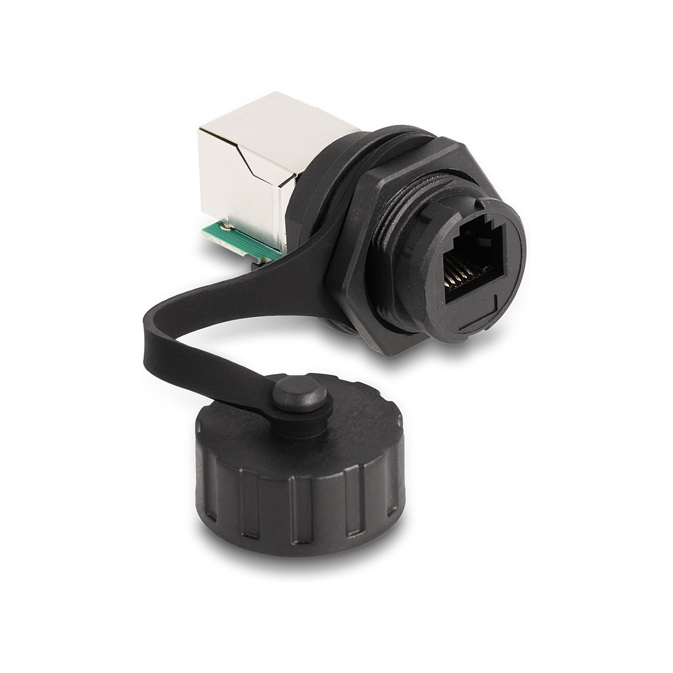Buy Delock Kabelverbinder RJ12 Buchse zu RJ12 Buchse zum Einbau mit Verschlusskappe IP68 staub- und wasserdicht schwarz in Cypru