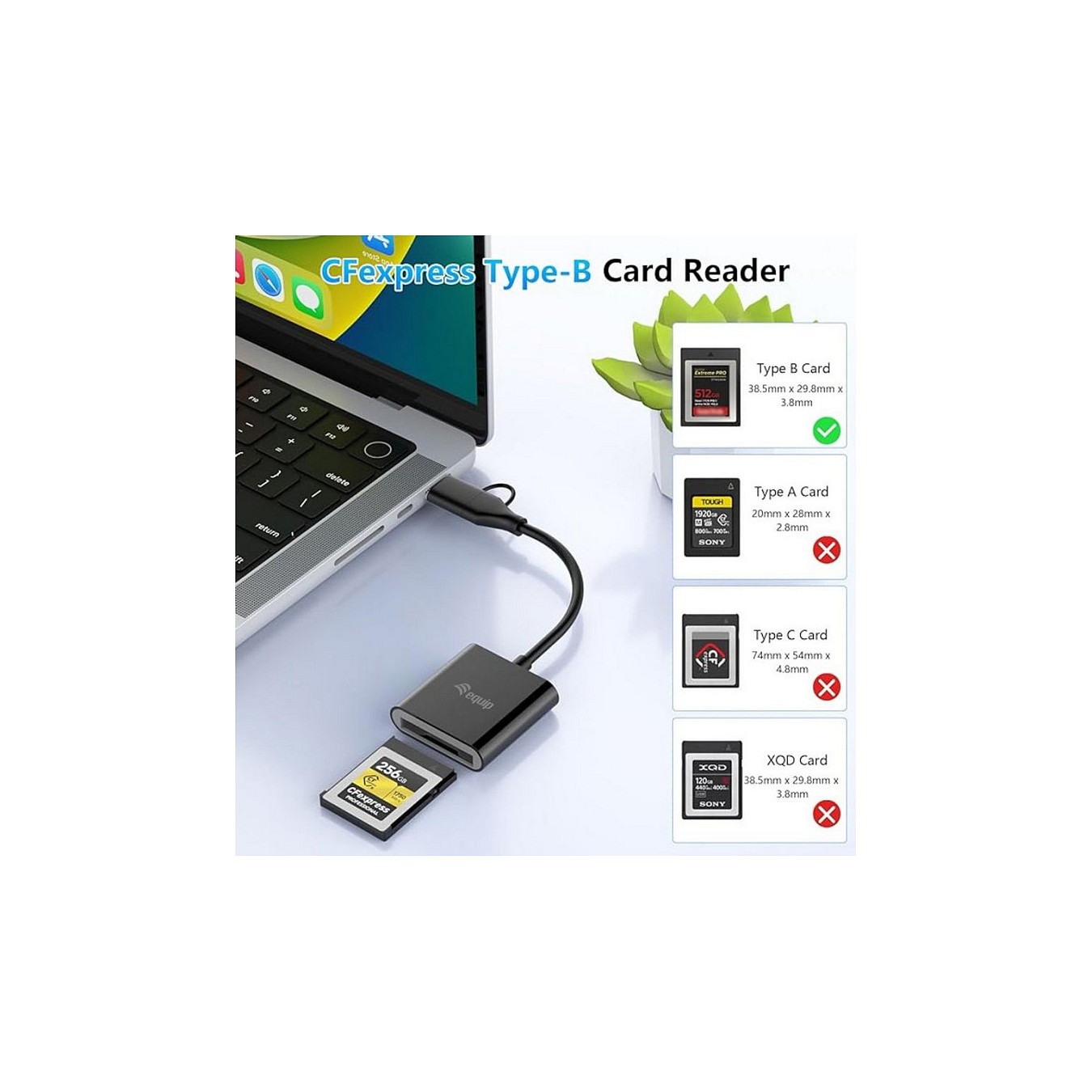 Buy Kartenleser CFexpress Type B USB-C -A Adapt. 10Gbps in Cyprus, Nicosia, Limassol, Larnaka, Pafos