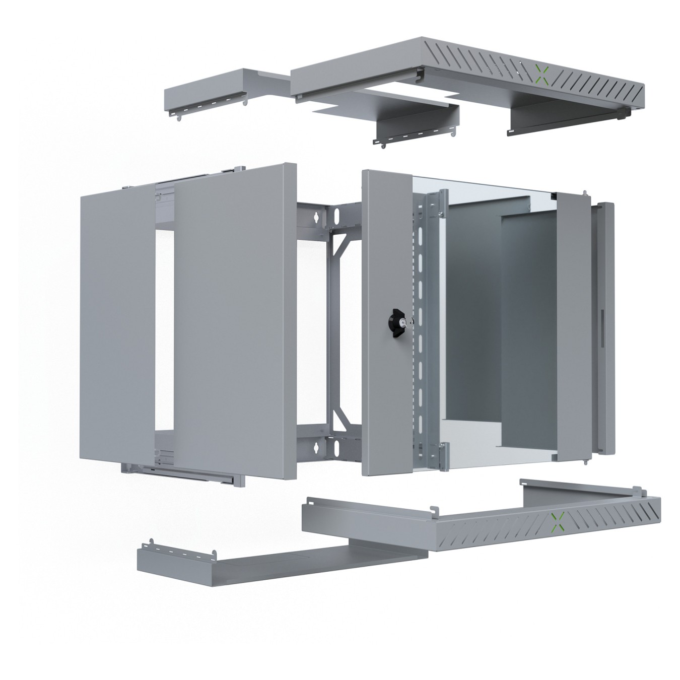 Buy 19' Wandgehäuse X-Rack mit Glastür 400-600mm 12HE grau in Cyprus, Nicosia, Limassol, Larnaka, Pafos