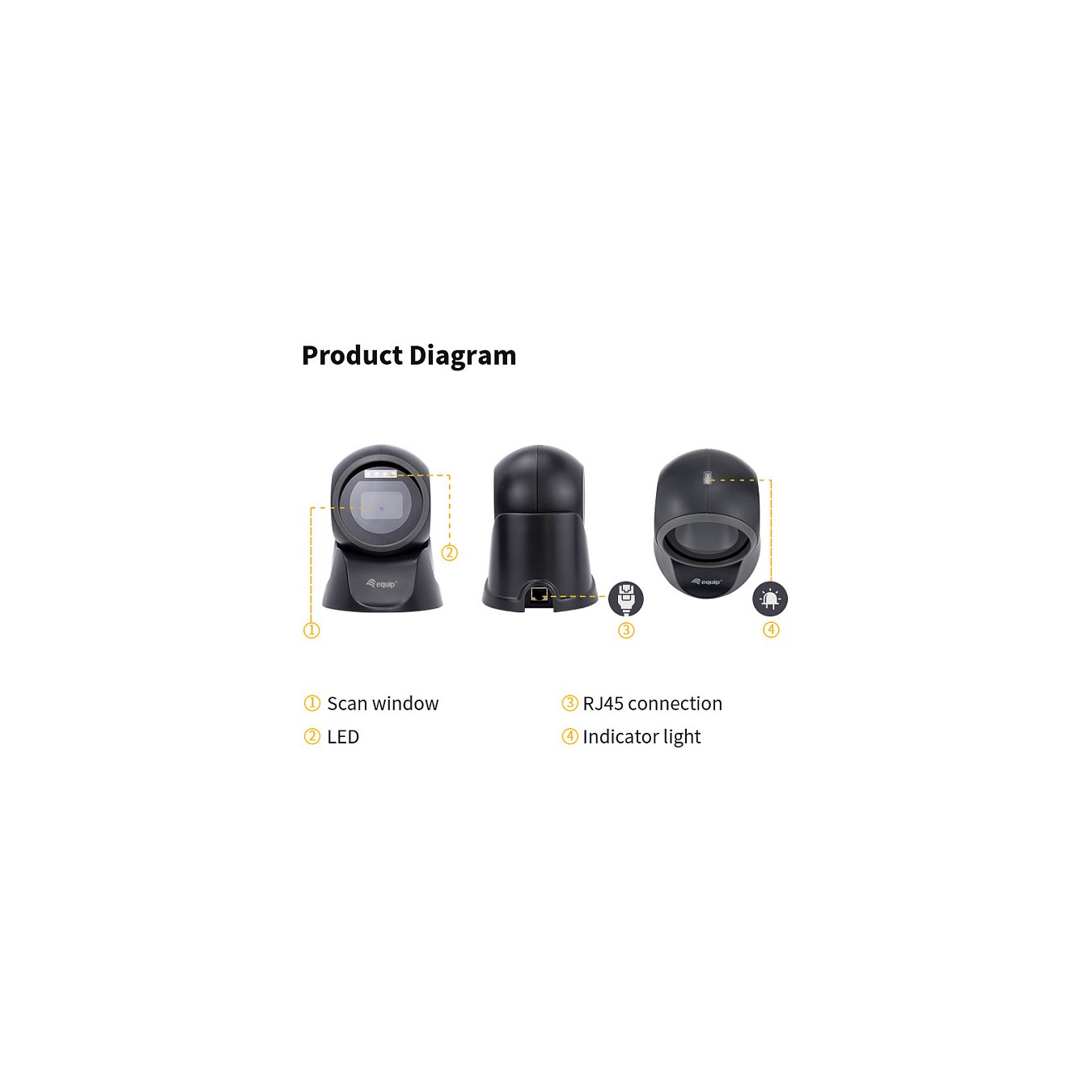 Buy Equip 2D-Omni-Direkt. Desktop Barcodescanner USB schwarz in Cyprus, Nicosia, Limassol, Larnaka, Pafos