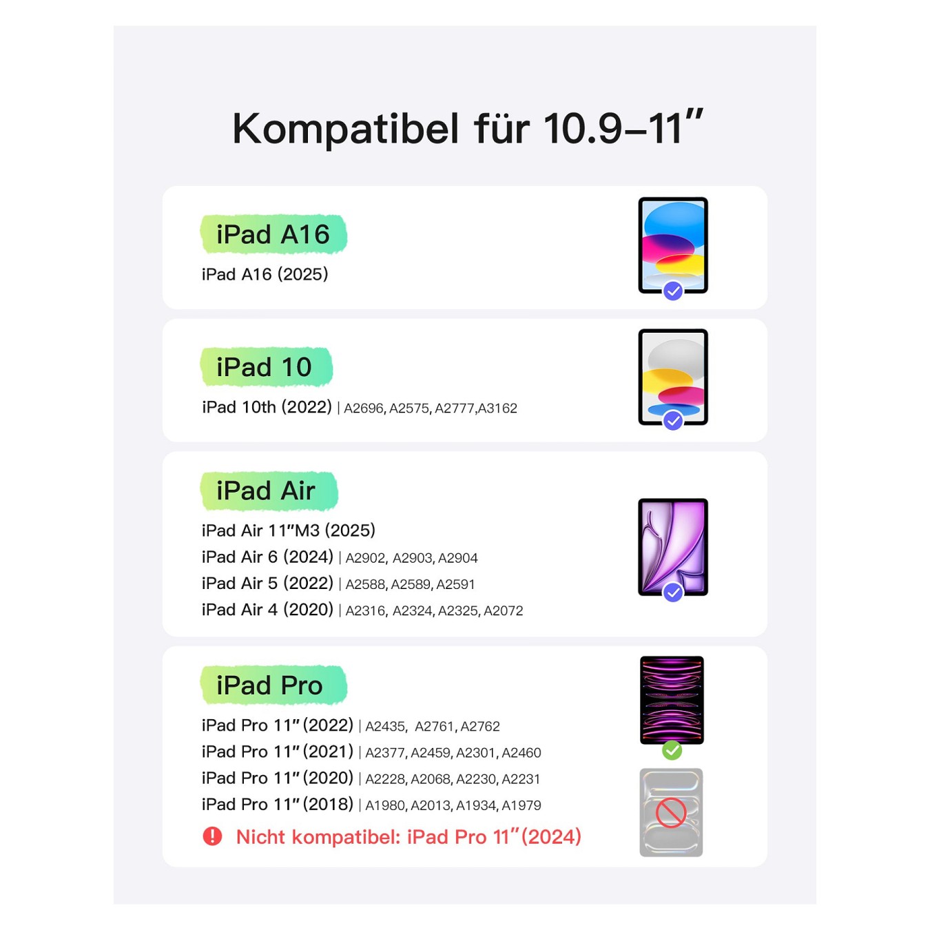 Buy inateck Keyboard iPad 11' iPad Air 4 5Gen Com. QWERTZ green in Cyprus, Nicosia, Limassol, Larnaka, Pafos