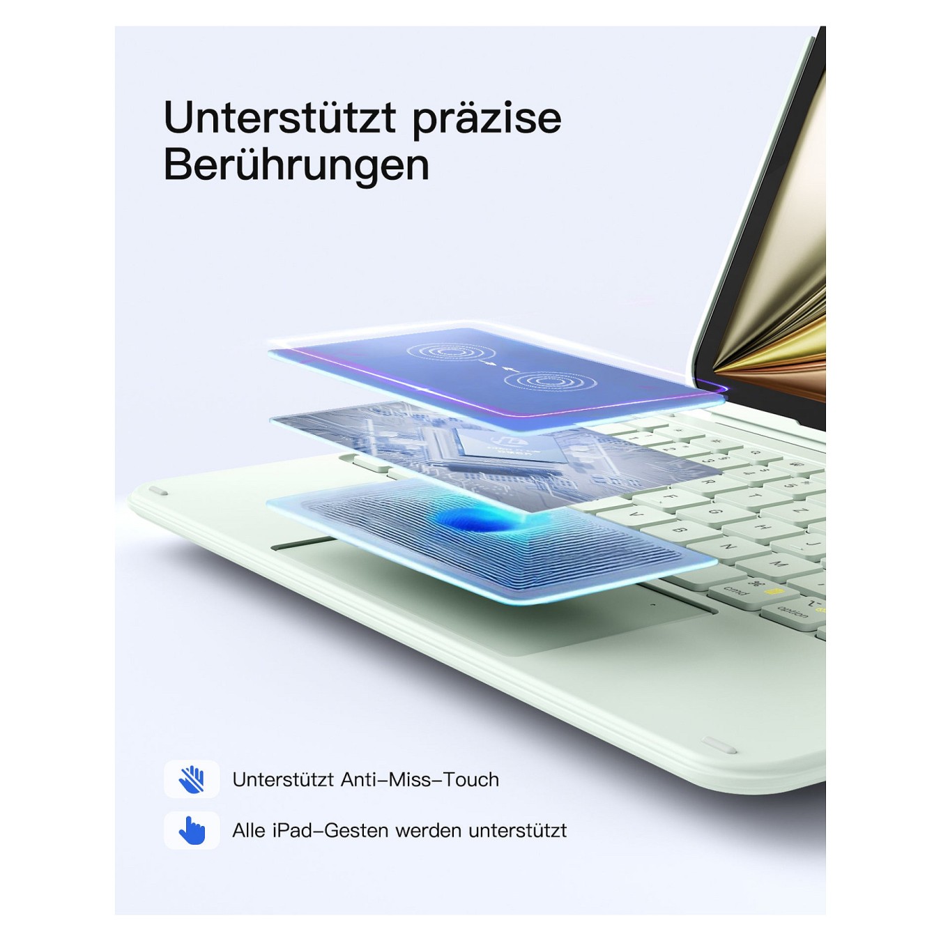 Buy inateck Keyboard iPad 11' iPad Air 4 5Gen Com. QWERTZ green in Cyprus, Nicosia, Limassol, Larnaka, Pafos