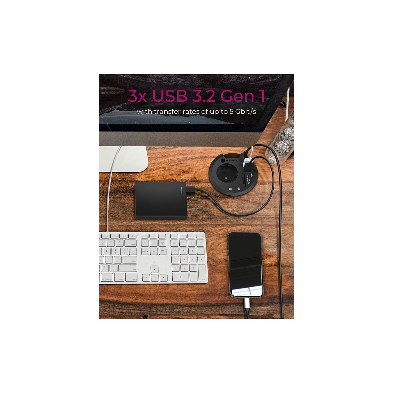 Buy ICY BOX IB-HUB1430-CR USB 3.2 Gen 1 Multiport Tisch Hub in Cyprus, Nicosia, Limassol, Larnaka, Pafos