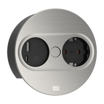 Buy BACHMANN TWIST 2 1xCEE7 3 1xUSB A C 22W 2,0m AEH Edelstahl-Optik rund in Cyprus, Nicosia, Limassol, Larnaka, Pafos