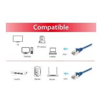 Buy Equip Patchkabel Cat6 S FTP 2xRJ45 30.00m blau LSZH Polybeutel in Cyprus, Nicosia, Limassol, Larnaka, Pafos