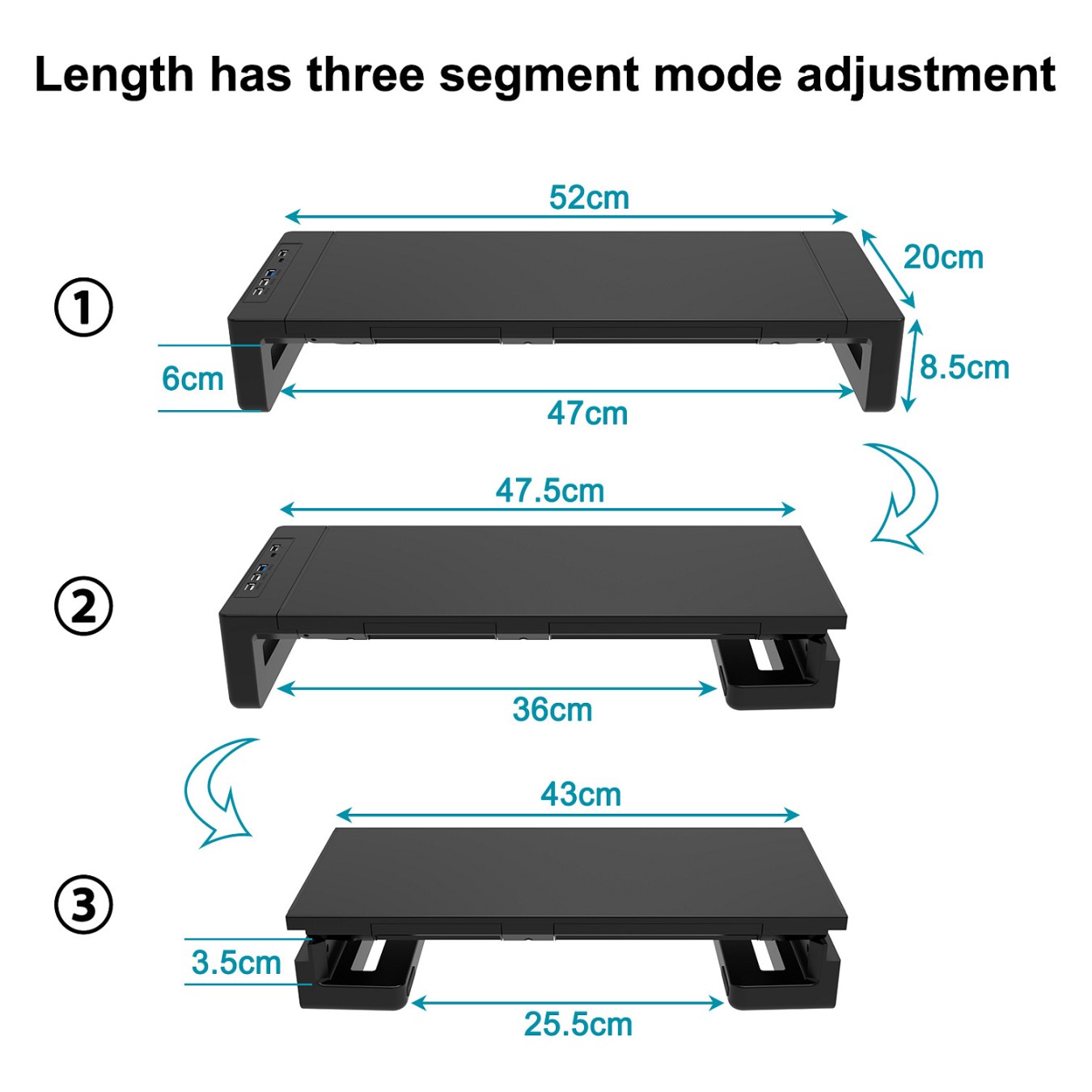 Buy Equip Monitortischerhöhung 4xUSB-A USB-C + 25Kg schwarz in Cyprus, Nicosia, Limassol, Larnaka, Pafos