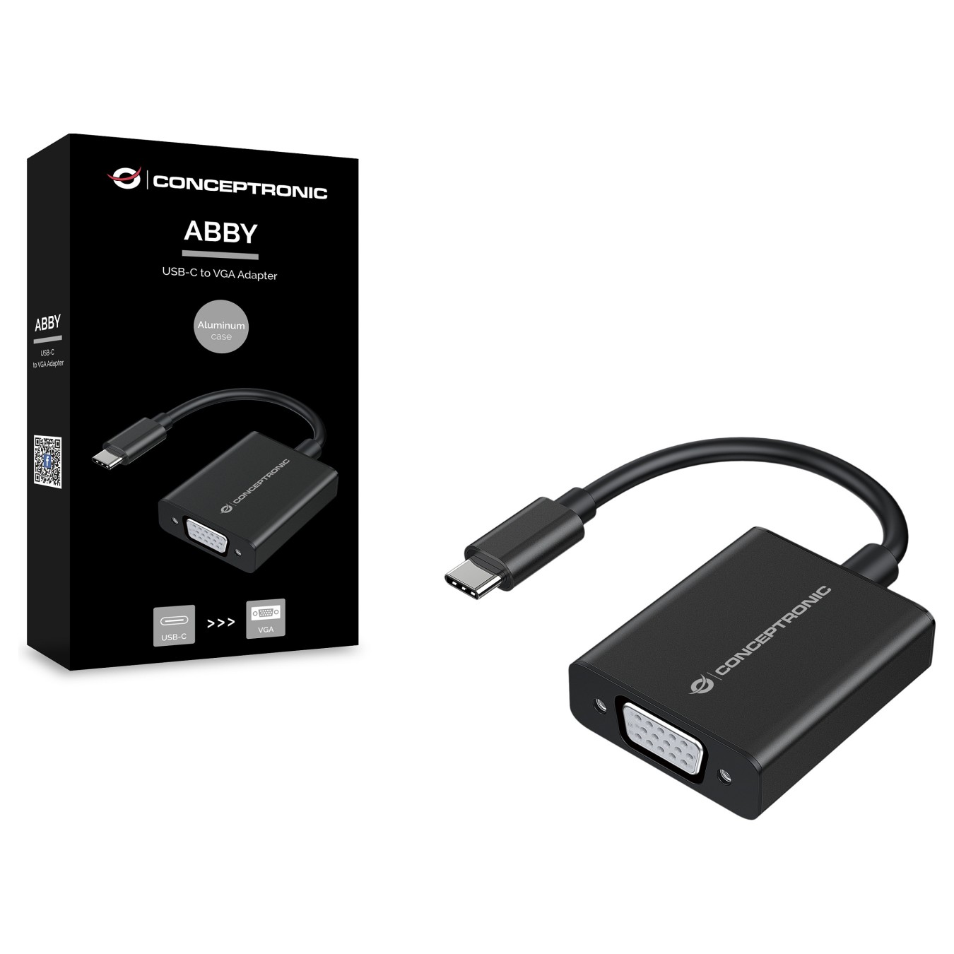 Buy CONCEPTRONIC Adapter USB-C3.2- to VGA 1080 60Hz 0.10m sw in Cyprus, Nicosia, Limassol, Larnaka, Pafos