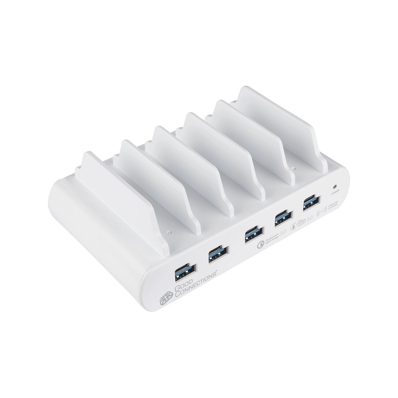 Buy GoodConnections USB Desktop Schnellladestation 110W 10-Port 5xUSB-C 5xUSB-A QC3.0 Weiß in Cyprus, Nicosia, Limassol, Larnaka