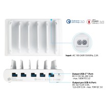 Buy GoodConnections USB Desktop Schnellladestation 110W 10-Port 5xUSB-C 5xUSB-A QC3.0 Weiß in Cyprus, Nicosia, Limassol, Larnaka