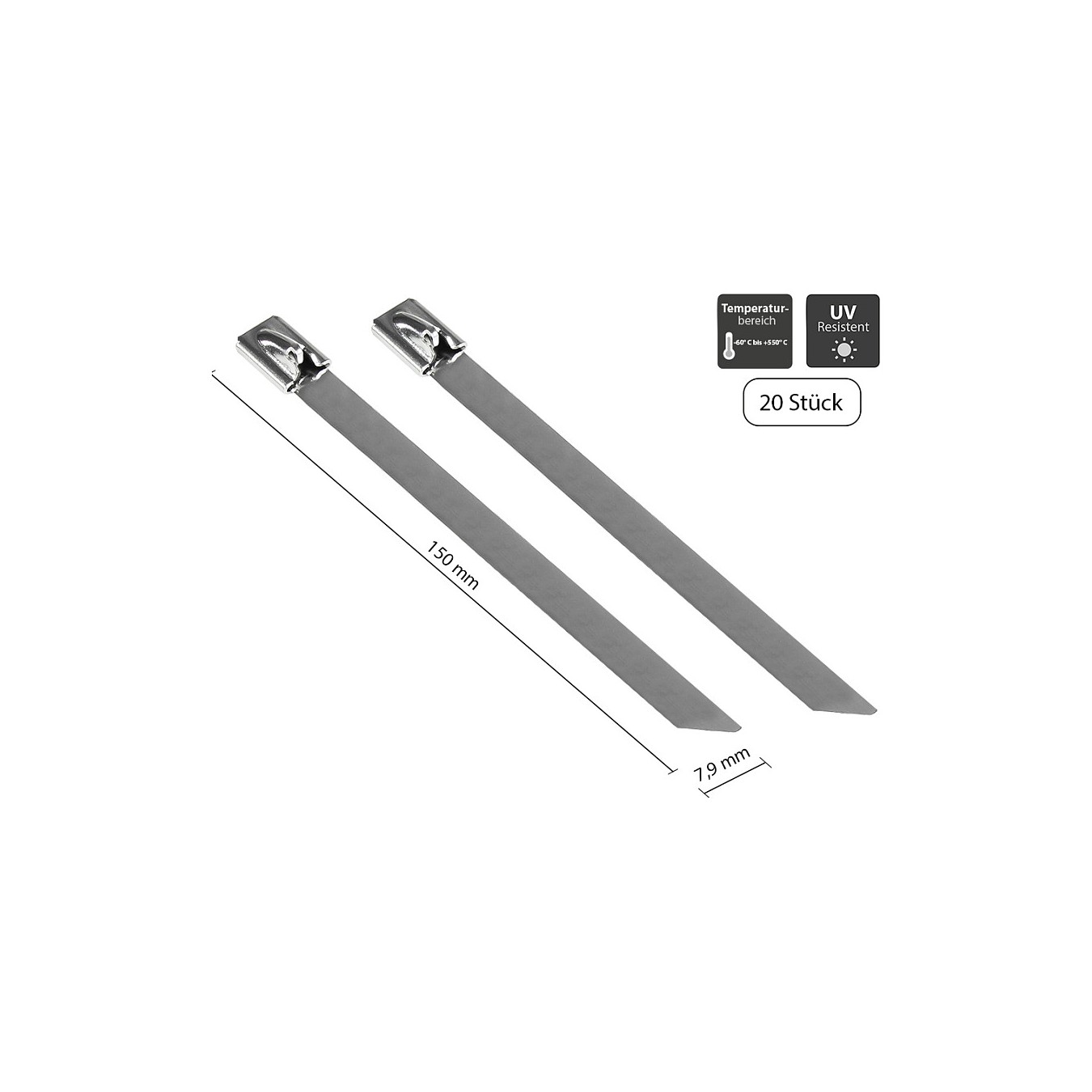 Buy Good Connections Edelstahl-Kabelbinder 150mmx7,9mm 20 St. in Cyprus, Nicosia, Limassol, Larnaka, Pafos
