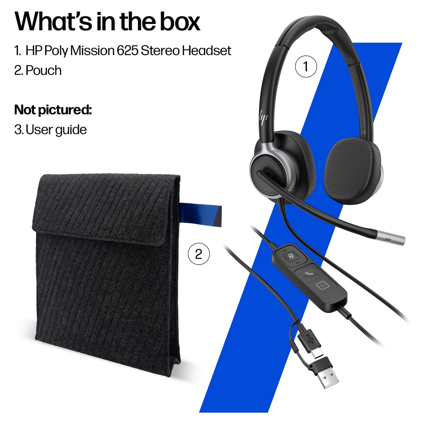 Buy Poly Mission 625 Stereo USB Wired Headset (Bulk) in Cyprus, Nicosia, Limassol, Larnaka, Pafos