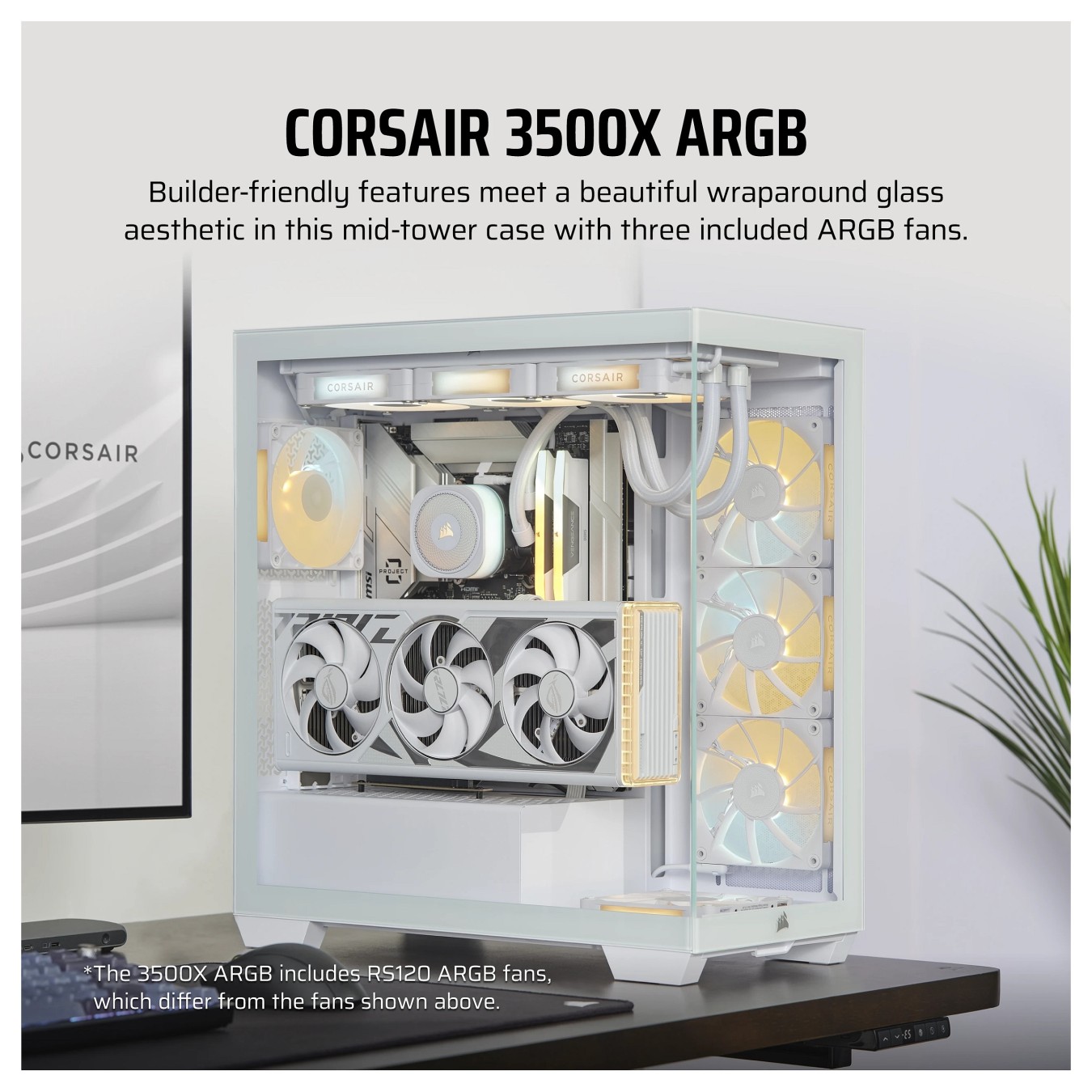 Buy Corsair 3500X ARGB weiß Midi Tower ATX Gaming Gehäuse in Cyprus, Nicosia, Limassol, Larnaka, Pafos