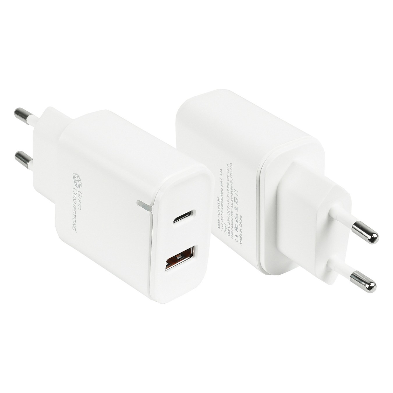 Buy GoodConnections Charger 20W 2-Port USB-A USB-C Weiß in Cyprus, Nicosia, Limassol, Larnaka, Pafos