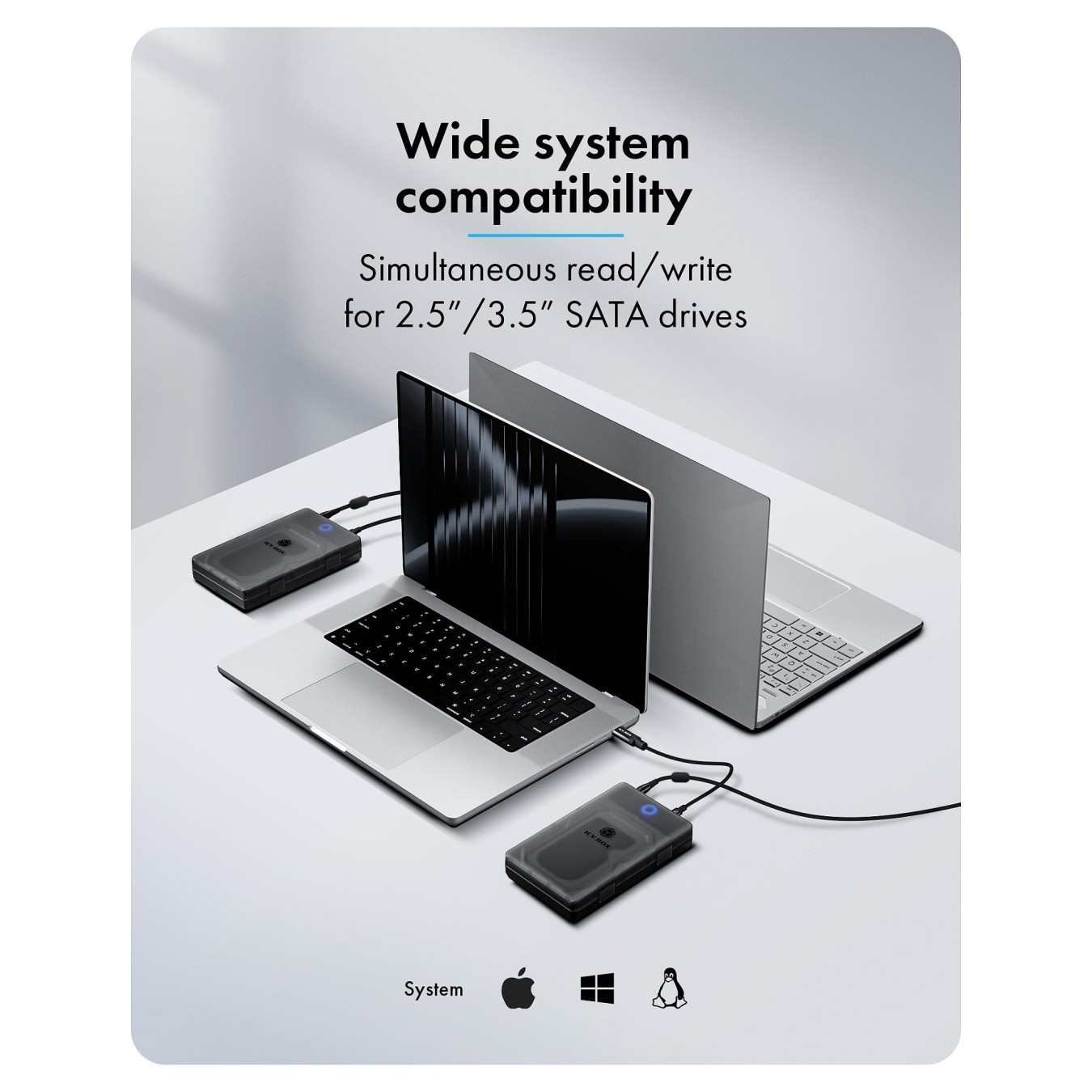 Buy ICY BOX Externes Gehäuse für 2,5' 3,5' SATA HDD SSD, Host USB 3.2 Gen 1 bis 5 Gbps Type-C -A in Cyprus, Nicosia, Limassol, L