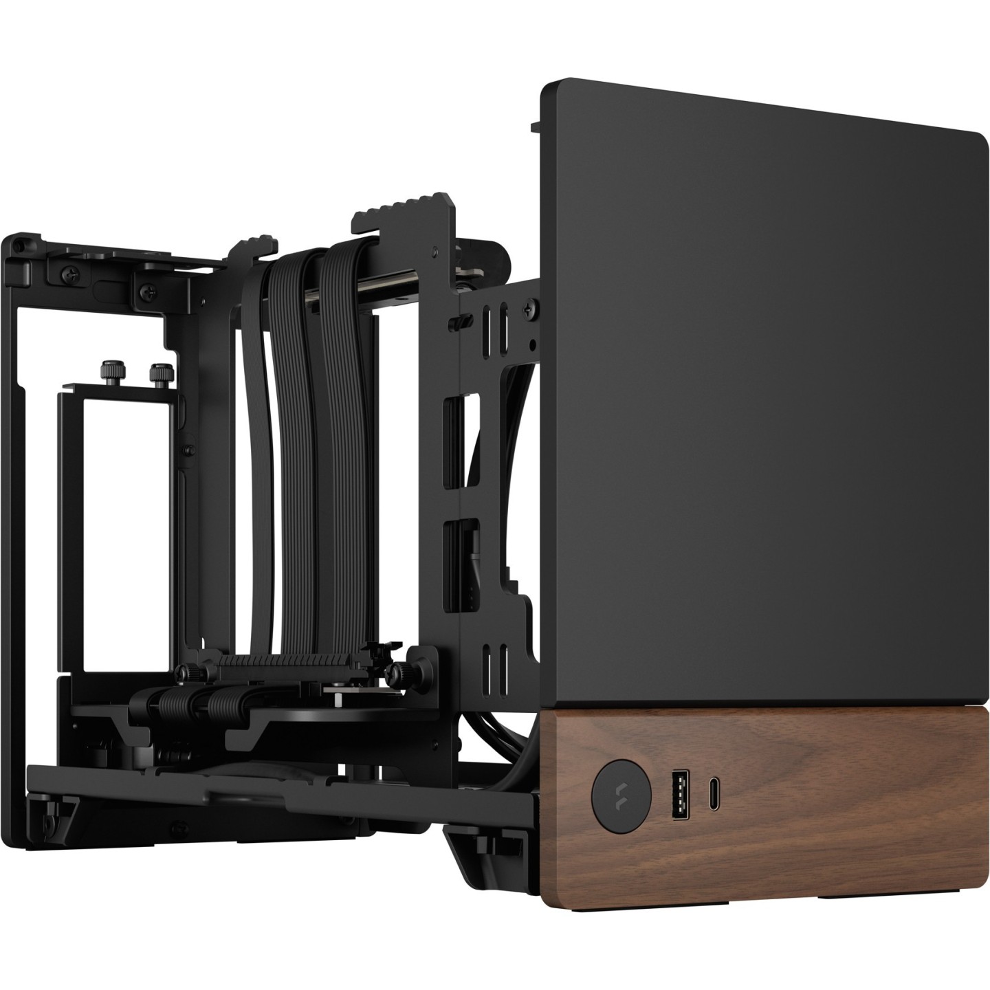 Fractal Design Terra Graphite - Mini-ITX SFF Case (Graphite, Aluminum & Walnut) - USB-C, SFX/SFX-L, GPU 322mm