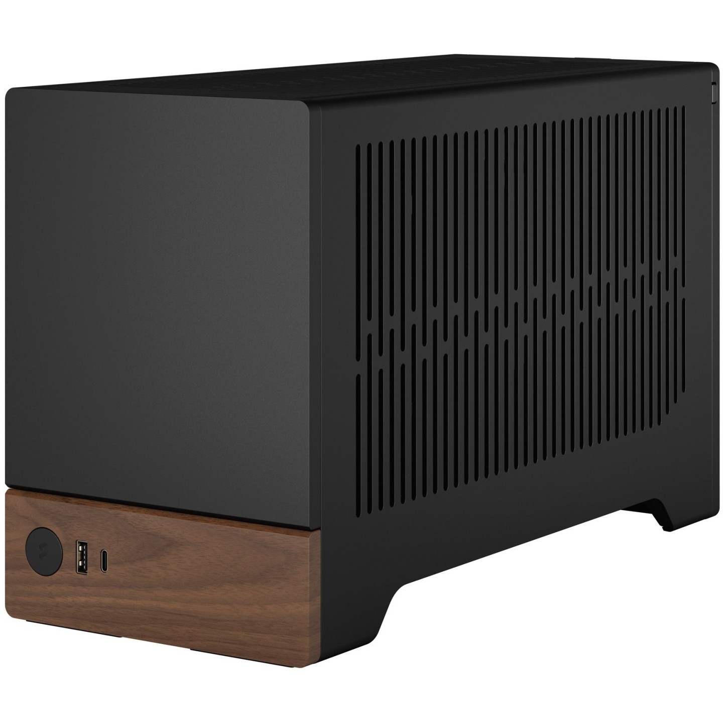 Fractal Design Terra Graphite - Mini-ITX SFF Case (Graphite, Aluminum & Walnut) - USB-C, SFX/SFX-L, GPU 322mm