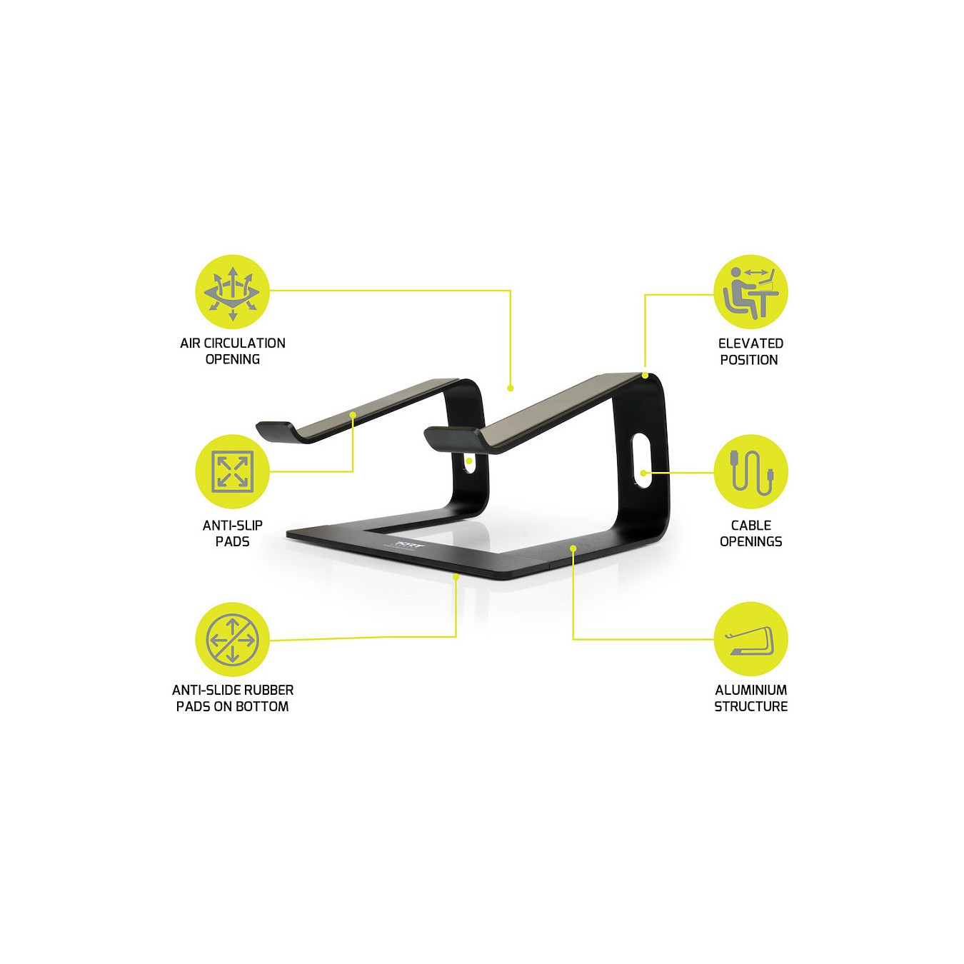 Buy Port NB Stand Notebook Aluminium in Cyprus, Nicosia, Limassol, Larnaka, Pafos