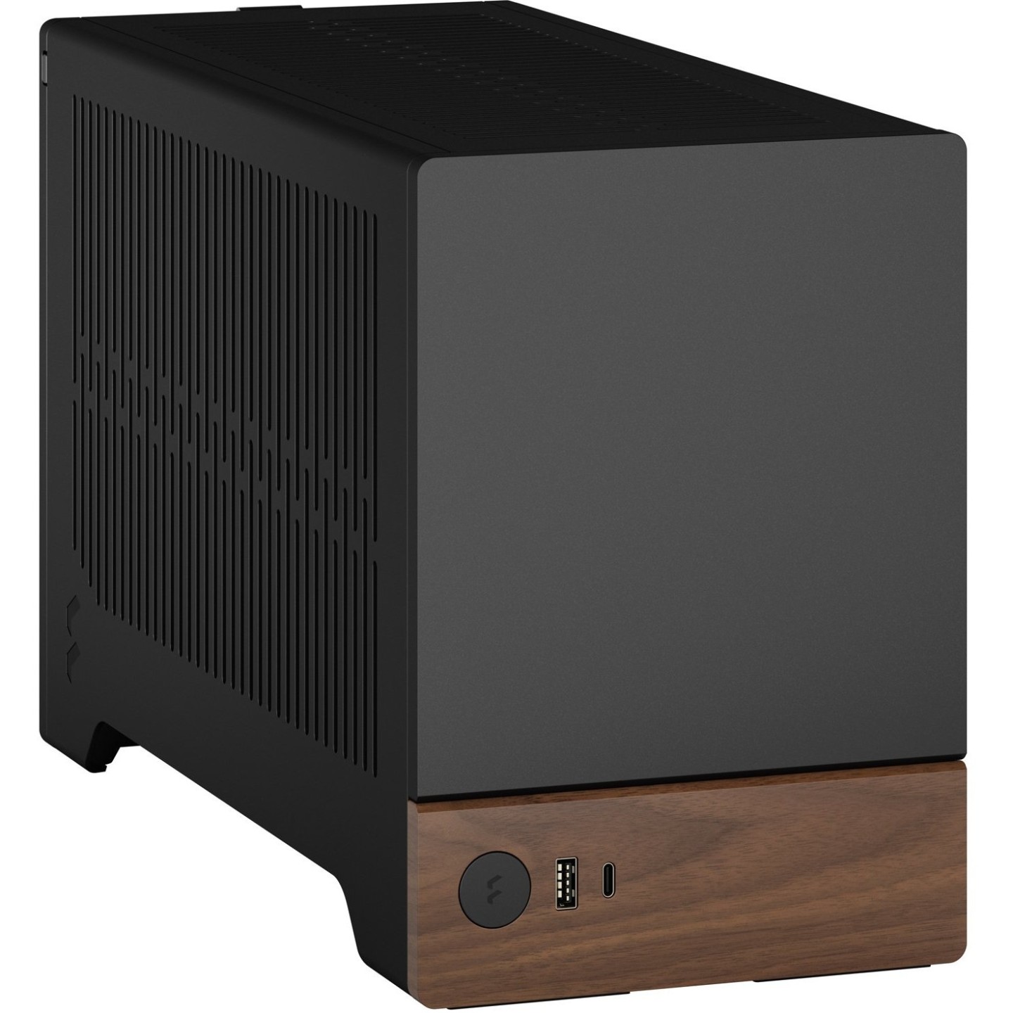 Fractal Design Terra Graphite - Mini-ITX SFF Case (Graphite, Aluminum & Walnut) - USB-C, SFX/SFX-L, GPU 322mm