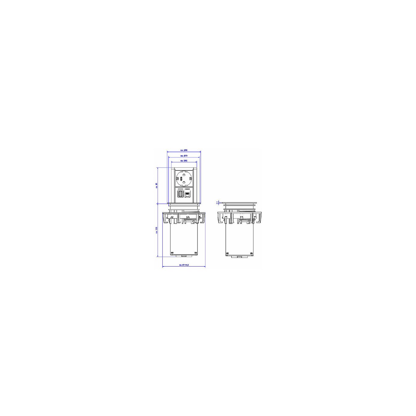 Buy BACHMANN ELEVATOR 1x Schutzkontakt, 1x CAT6, 1x USB 3.0, Edelstahl in Cyprus, Nicosia, Limassol, Larnaka, Pafos