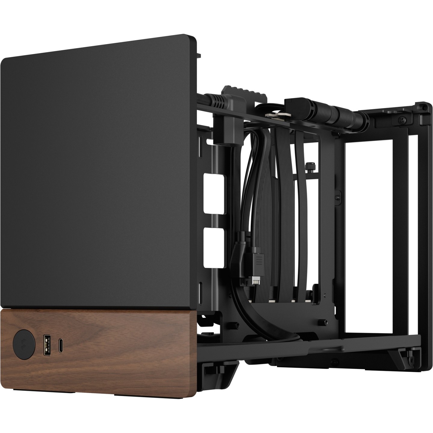 Fractal Design Terra Graphite - Mini-ITX SFF Case (Graphite, Aluminum & Walnut) - USB-C, SFX/SFX-L, GPU 322mm