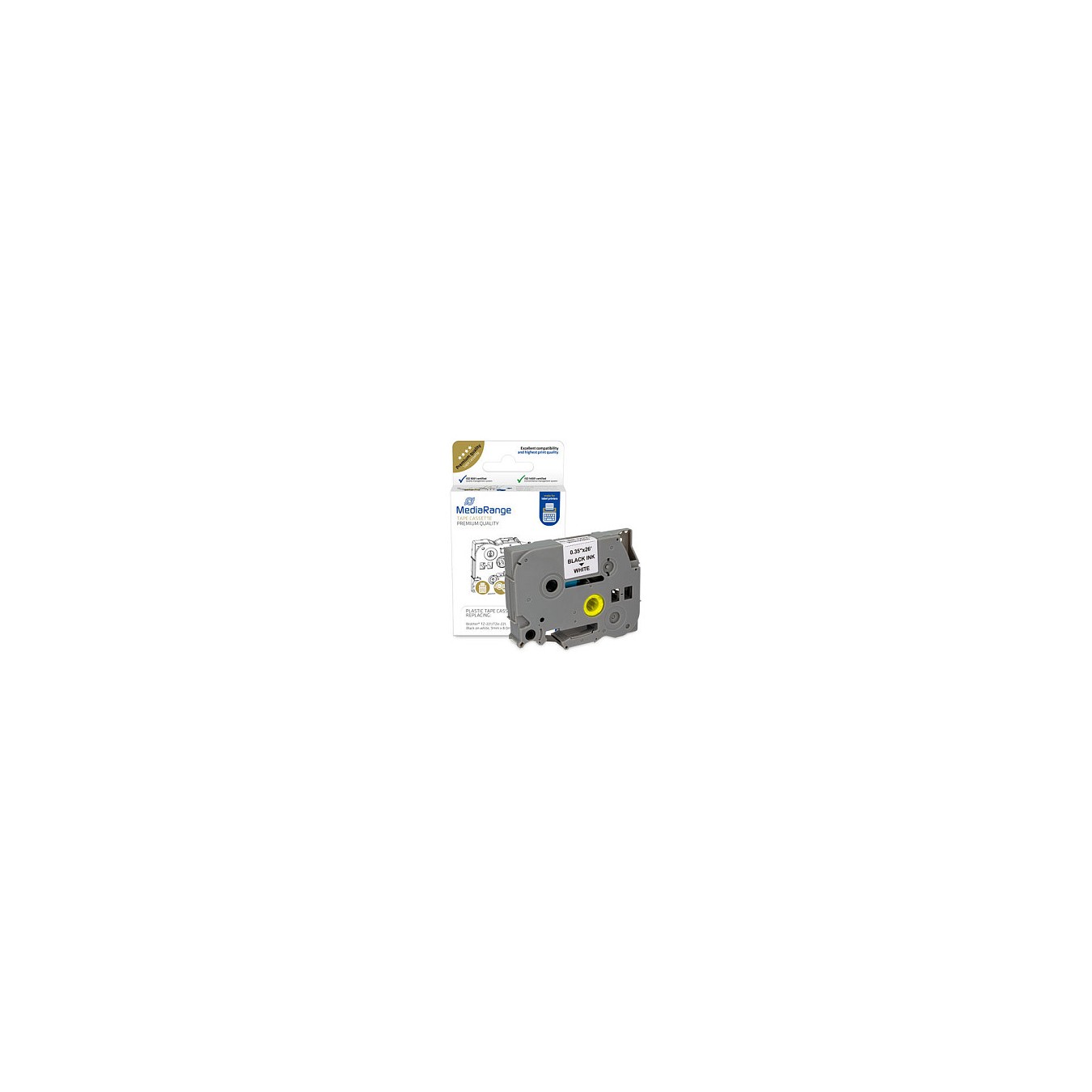 Buy MEDIARANGE Kunststoff-Schriftbandkassette - für ersetzt Brother TZ-221 TZe-221 - permanent haftend - in Cyprus, Nicosia, Lim