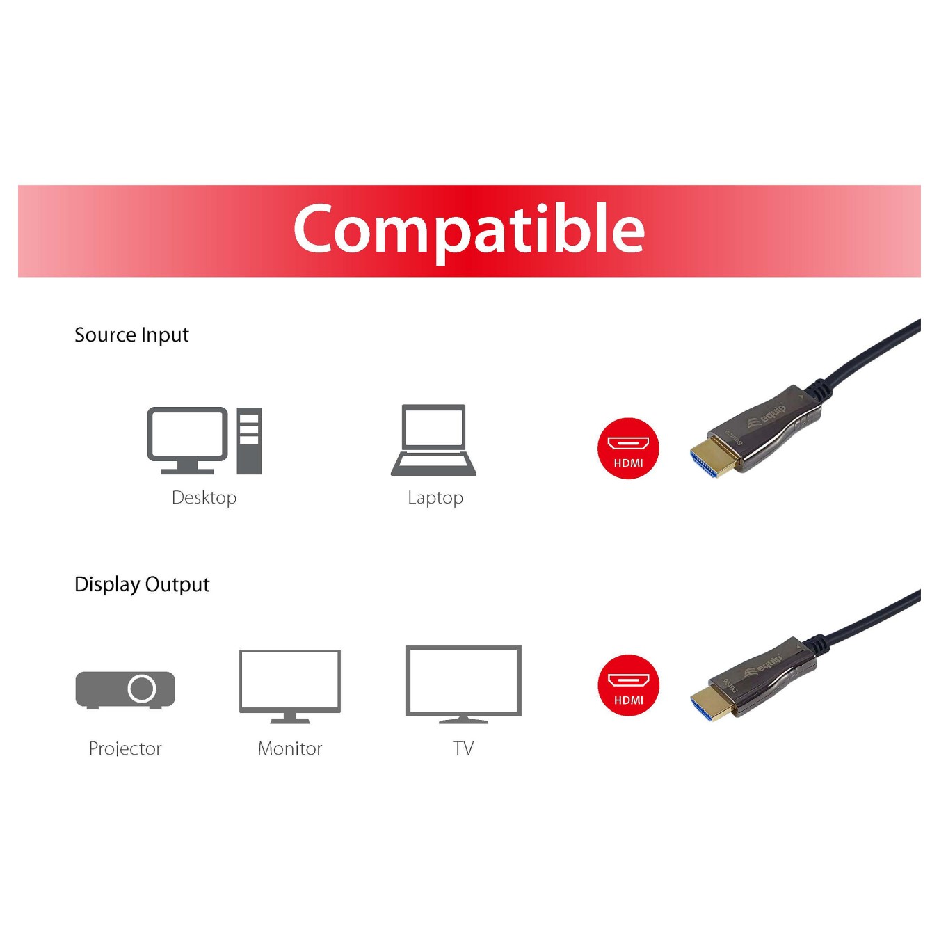 Buy HDMI HS Ethernet 2.0 18Gb AOC 4K 60Hz 20.00m schwarz in Cyprus, Nicosia, Limassol, Larnaka, Pafos