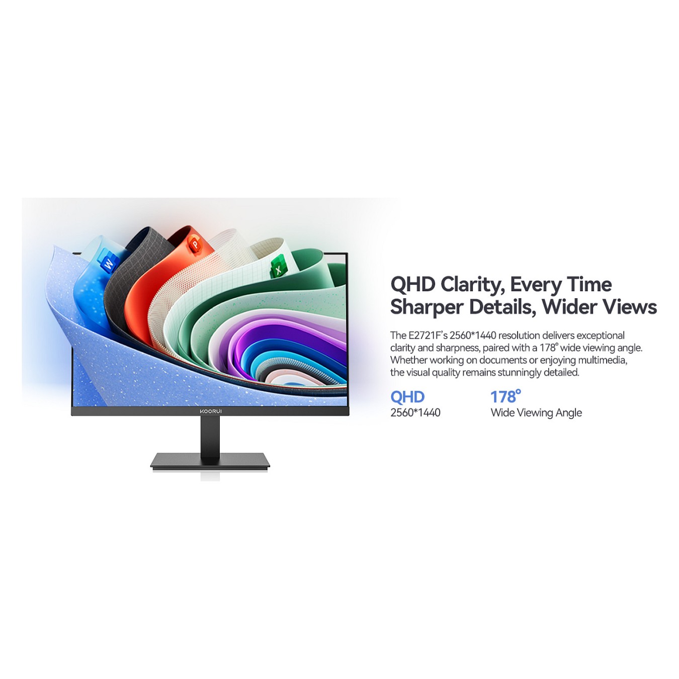 Buy KOORUI E2721F QHD Office-Monitor 68,6 cm (27 Zoll) in Cyprus, Nicosia, Limassol, Larnaka, Pafos