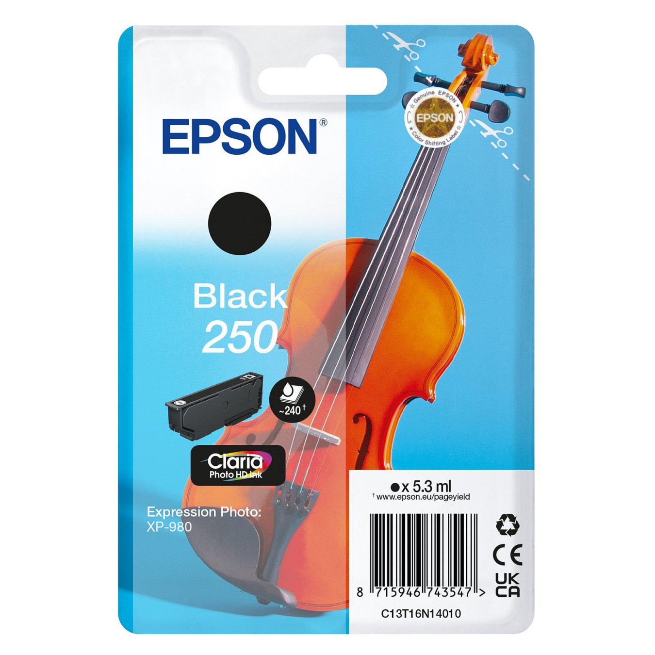 Buy EPSON Tinte schwarz 5.3ml XP 980, ''250'' in Cyprus, Nicosia, Limassol, Larnaka, Pafos