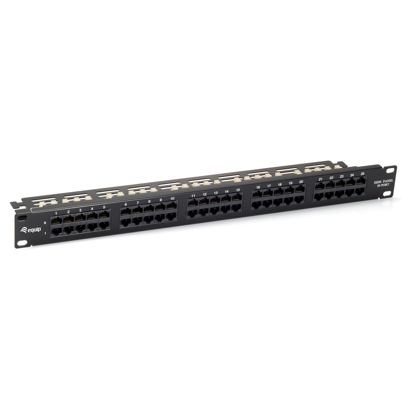 Buy 19' Patchpanel 50xRJ45 Cat3 UTP 1U ISDN RAL9005 in Cyprus, Nicosia, Limassol, Larnaka, Pafos